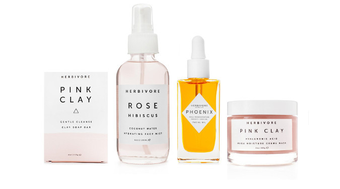 Herbivore Botanical Product Group Ultimate Skincare Collection with current packaging that took a year to refine.