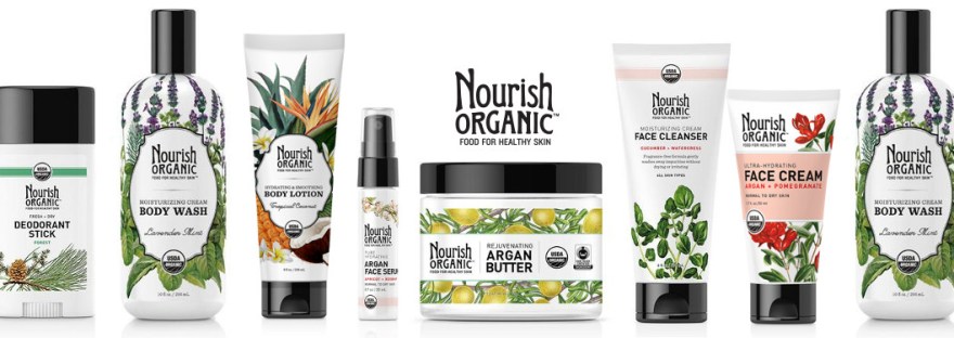 A group of Nourish Organic's best selling products