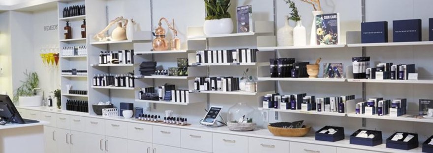 Wall lined with Naturopathica Products